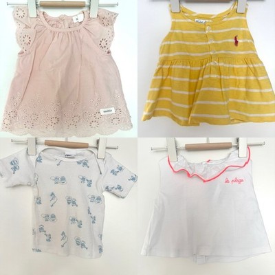 Baby Mädchen Set 4 tlg Tops Shirts 56 60 3 Monate Ralph Lauren Jacadi