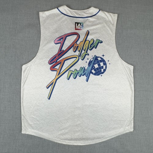 Los Angeles Dodgers Jersey Mens XL MLB Baseball LA Pride Rainbow Sleeveless 2025 - Picture 4 of 9