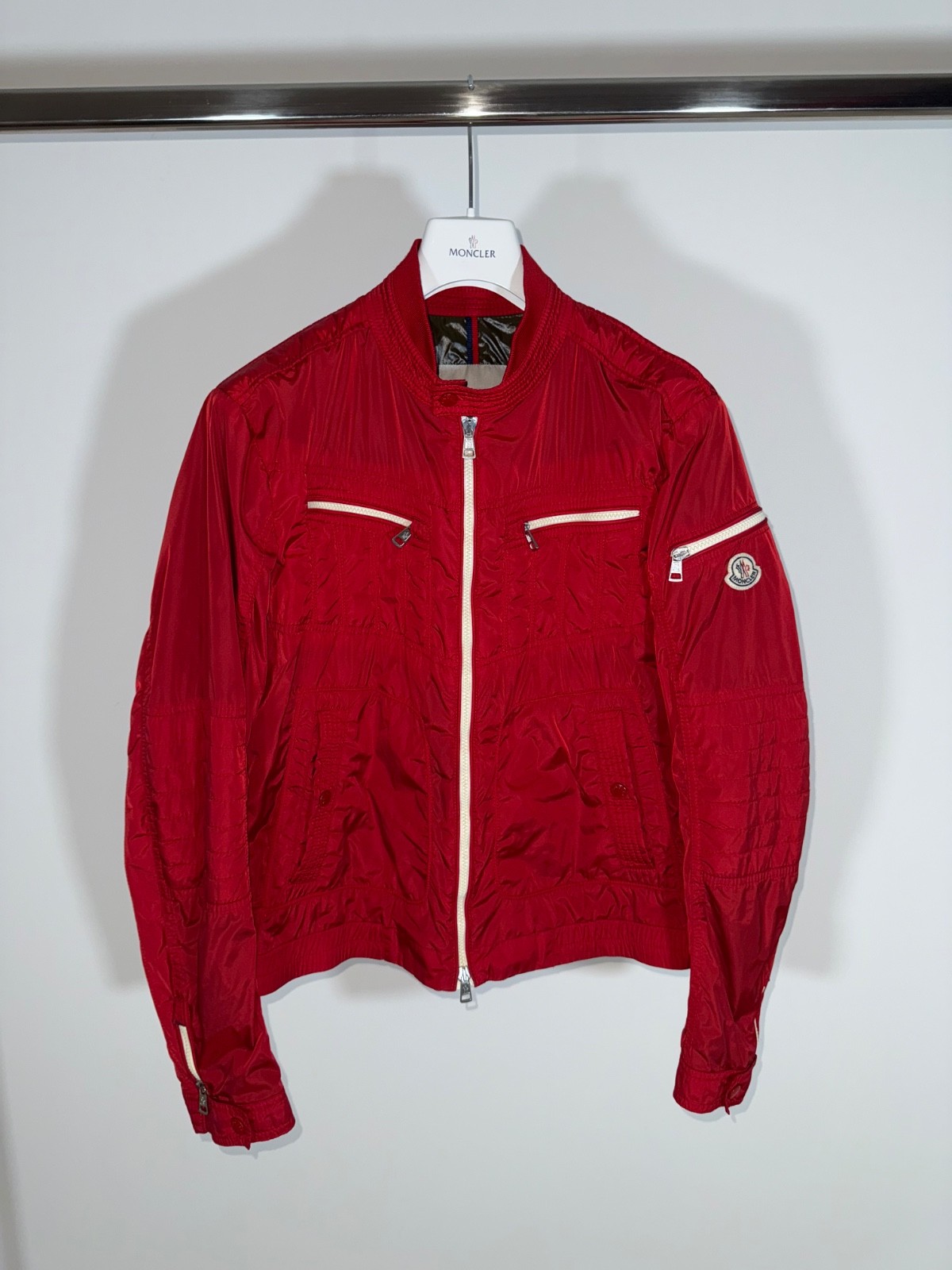 Moncler Thym Red Jacket Size 4 L Waterproof Hooded Puffer Coat