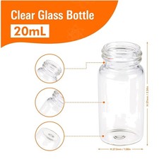 100 PCS 20ML Clear Glass Vials with Screw Caps