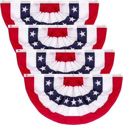 Bunting Flags for Outside,4th of July Flags Outdoor, Pleated Fan Flag 1.5x3 F...