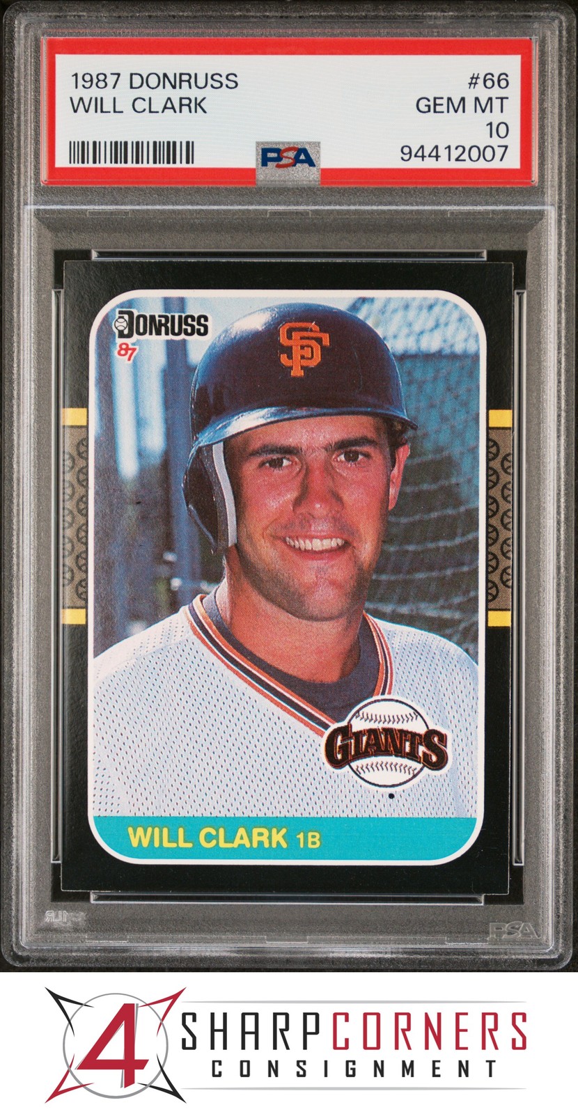 1987 DONRUSS #66 WILL CLARK RC GIANTS PSA 10