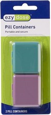 BPA Free Pill Organizer 2-Pack, Compact Travel Pocket Pharmacy, Colors May Vary