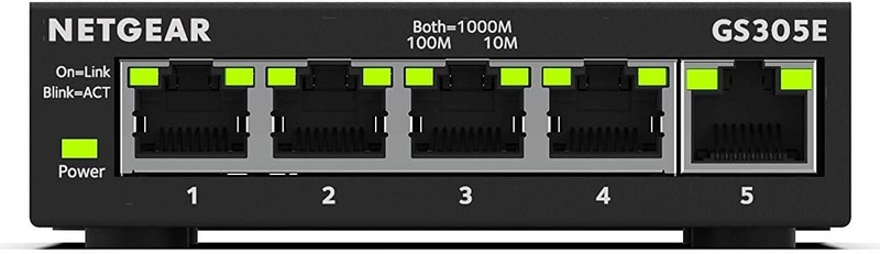 NETGEAR 5 Port Gigabit Ethernet Managed Network Switch (GS305E) - Desktop or Wa