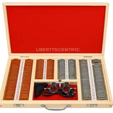 266-Piece Trial Lens Set with Metal Rim & Trial Frame in Wooden Box LIBERTY USA