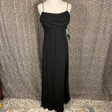 NWT Betsy & Adam by Jaslene Black Cowl Neck Formal Cocktail Gown Dress Womens 14