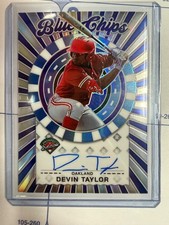 2025 Panini Prospect MLB DEVIN TAYLOR SILVER BLUE CHIPS PRIZM AUTO