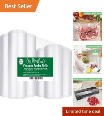 Reusable Vacuum Sealer Rolls - 6 Pack with Custom Sizes for Food Storage