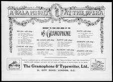1906 Antique ADVERTISING Print - Gramophone Typewriter Gala Night Opera (76) thumbnail