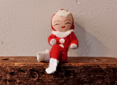 Vintage Pixie Figure, Sitting, 3 Inches Long