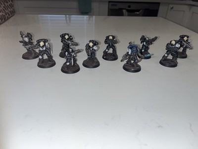 Warhammer 40k Death Spectre Primaris Space Marines Squad Painted with Librarian