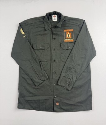 Dickies Shirt Mens Medium Green Utah Conservation Corps AmeriCorps Workwear