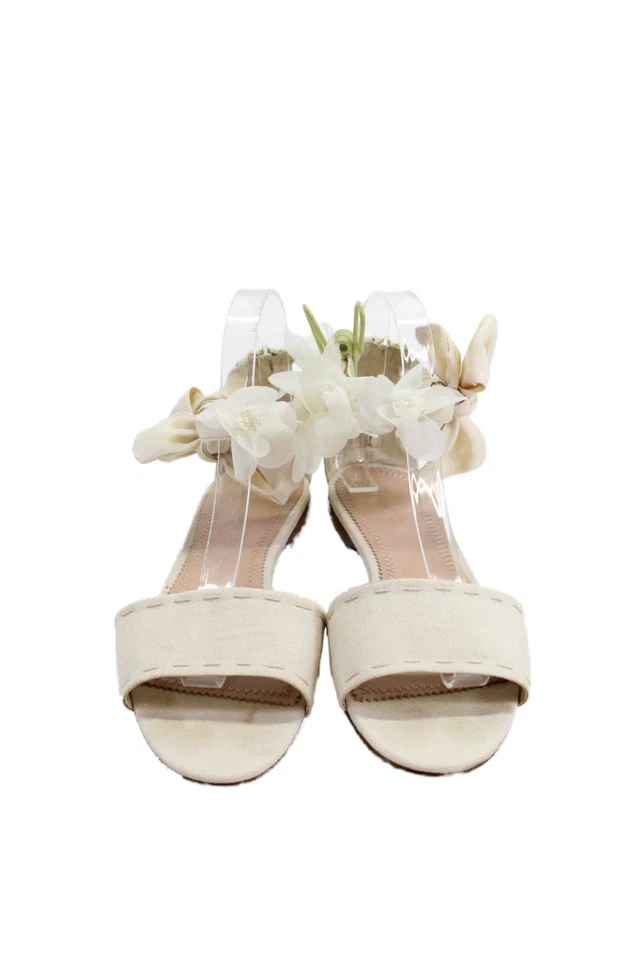 Chloe 女式花卉贴花拉链踝带凉鞋白色 41 11 码 — 第 2/4 张图片