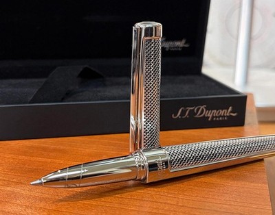 Rare S.T. Dupont Défi Silver ''Grille'' Rollerball Pen