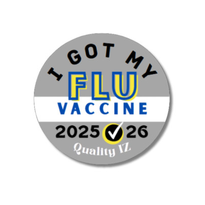 1'' I Got My Flu Vaccine 2025-26 Stickers (Gray, 100 Per Roll; sku655457782308)