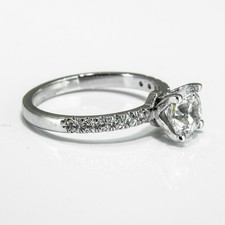 F/SI1 Round Cut Diamond Engagement Ring 1.67 CT 950 Platinum Dazzling