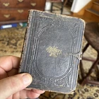 Civil War Mid 19th Century Leather Bound Photo Small Album With Tintypes