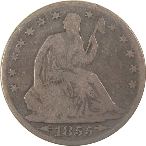 1855 O Seated Liberty Silver Half Dollar G Good 50c Coin SKU:I25219