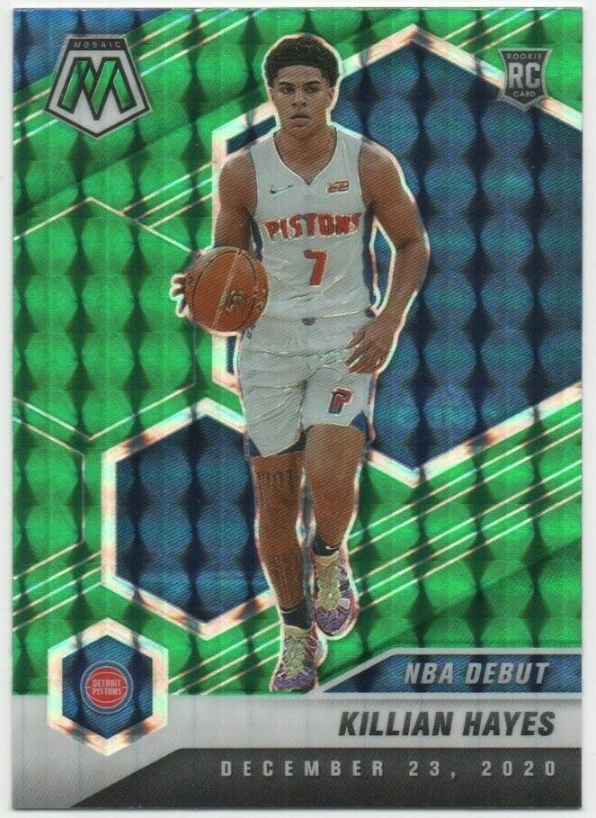 Killian Hayes 2020-21 PANINI MOSAIC BASKETBALL Green Mosaic RC #270 Pistons