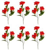 6Er Set KüNstliche Hibiskuszweige Mit 3 BlüTen Rot H. 82Cm Emerald Kunstblumen