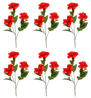 Fiore Finto Di Ibisco OAHU Con Fiori, Rosso, 65cm - Ibisco Artificiale