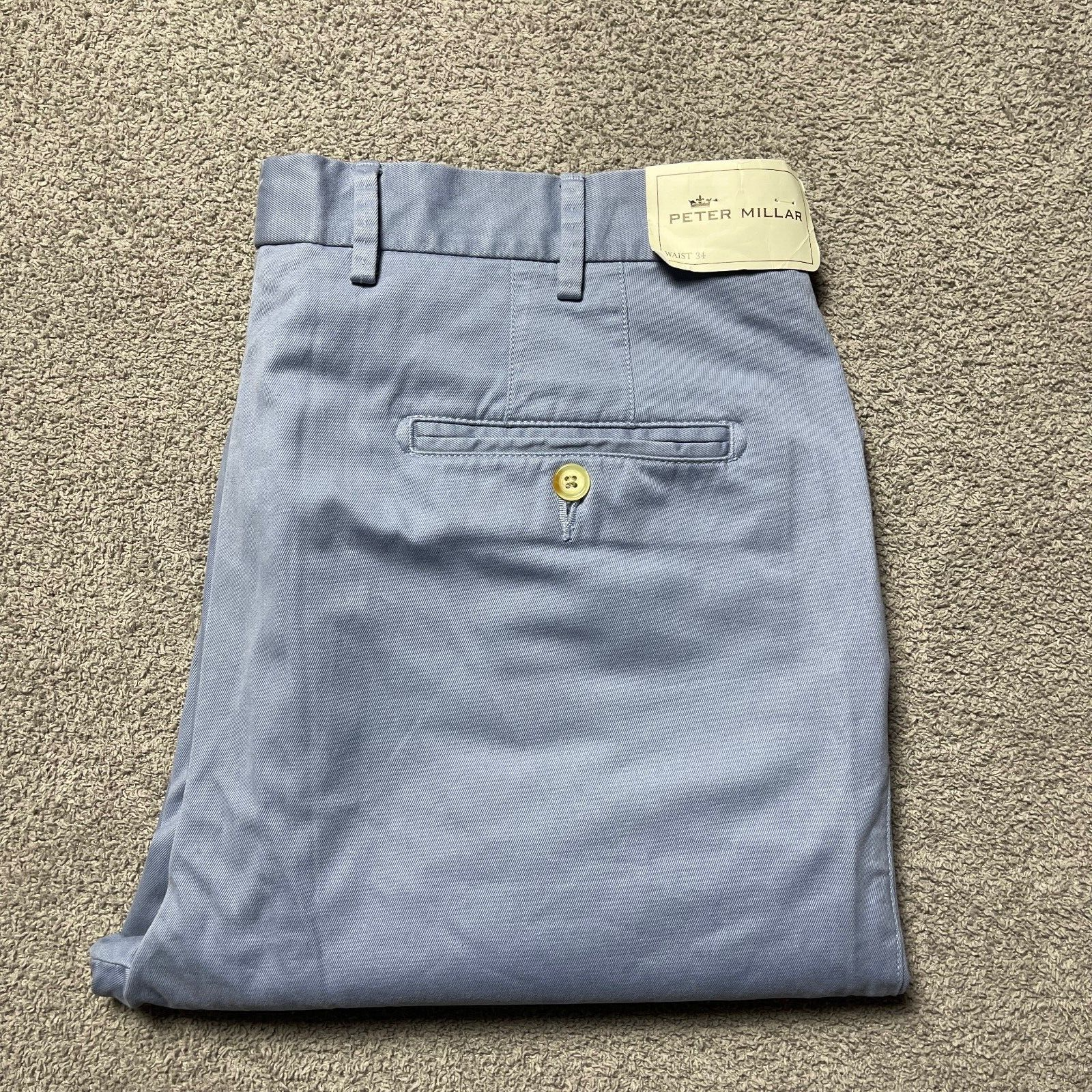 Peter Millar Raleigh Washed Twill Pima Cotton Classic Fit Men's Pant 34x31 NWT