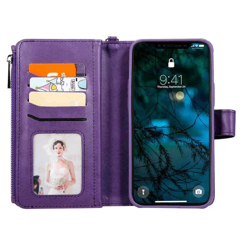 For iPhone 12 11 Pro Max SE 8 7 6s Magnetic Detachable Wallet Leather Case Cover - Picture 44 of 55