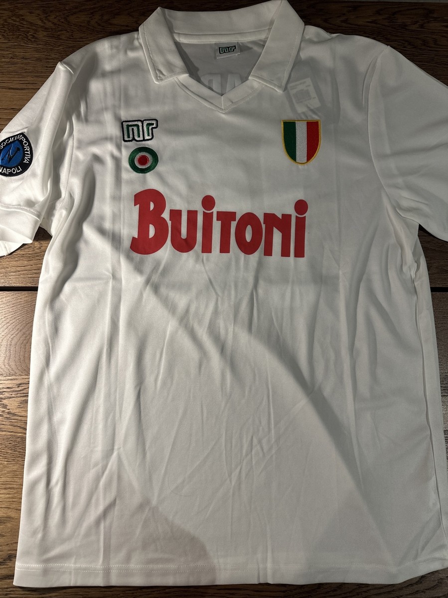 ウェア Napori No.10 MARADONA 87-88 NWT Napoli 87/88 Away White Retro Jersey “Maradona 10