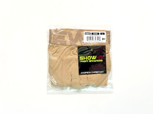 Andrew Christian Size L Solid Cotton Blend Pouch Brief Underwear - Khaki - Picture 11 of 11