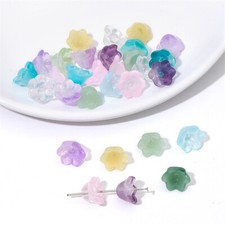 10pcs 10mm Flower Shape Handmade Lampwork Glass Loose Beads For Jewelry Making