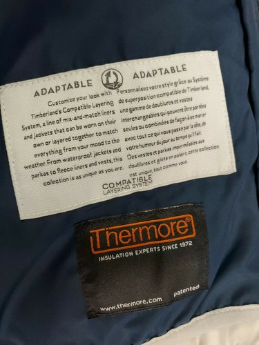 Timberland Thermore EVOdown Men XL off White Navy Light Packable Jacket NWT $178 - Picture 11 of 12