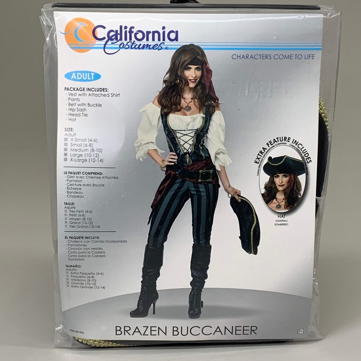 CALIFORNIA COSTUMES Women's Brazen Buccaneer Costume Sz-L