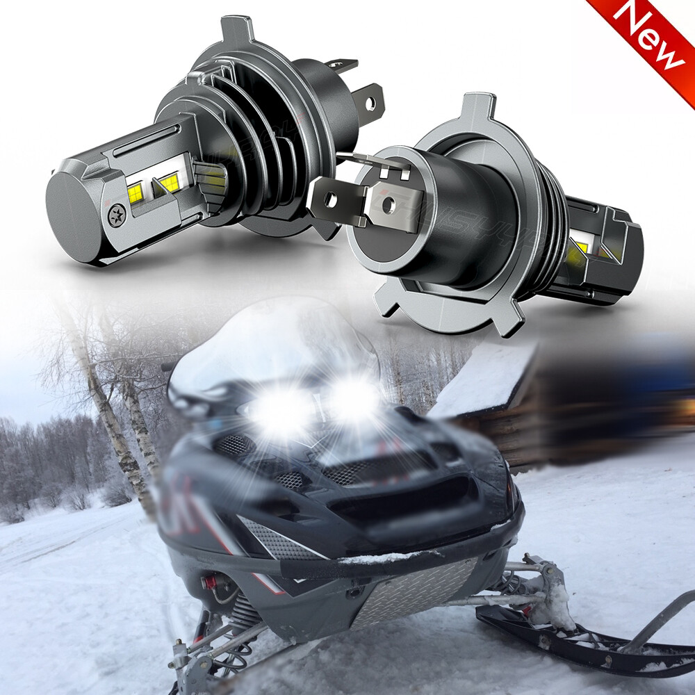H4 9003 LED Snowmobile Headlight Kit 6000K White For Polaris 600