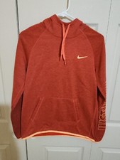Nike Orange Dri-Fit Hoodie Women's Size Small Sweatshirt Just Do It Logo