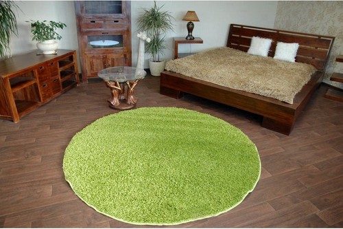 CHEAP RUGS ROUND SHAGGY 5cm GREEN HIGH QUALITY nice in touch CARPETS MANY SIZE - Picture 2 of 8