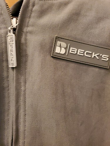 Beck's Farmers At Heart Jacket Kids Size: Med Zip Up Quilted Lined Pockets - Picture 2 of 5