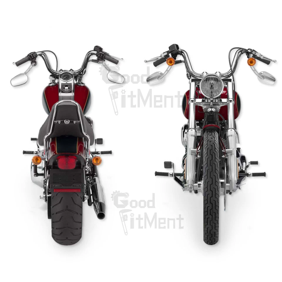 GRANDES espejos retrovisores cromados para motocicleta personalizados para Harley Davidson y Big Dog Foto 3 de 4