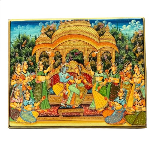 Multipurpose Storage Box | Indian Wooden Hand-Painted Treasure Case | Home Decor - Picture 8 of 12