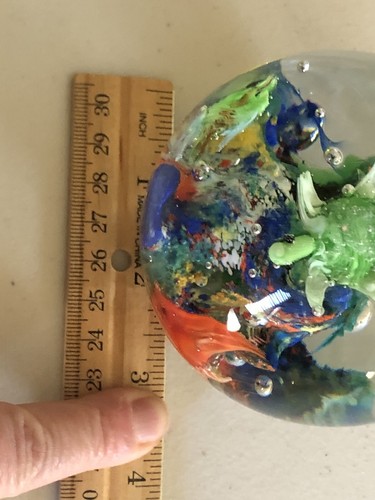 DYNASTY GALLERY HEIRLOOM COLLECTIBLES ART GLASS SEA LIFE PAPERWEIGHT HEAVY 4" - Picture 8 of 8