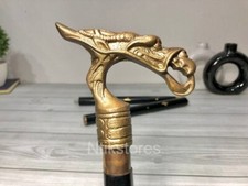 Antique Dragon gold color handle black color victorious brass walking stick new