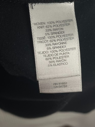 Kenneth Cole REACTION Womens Poly Crepe/Knit Tunic V-neck Blouse Black Size XL - Picture 7 of 17