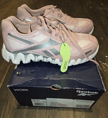 Reebok Zig Pulse Pink Slip And Oil Resistant Women's Comp Toe Work Shoes 9 M