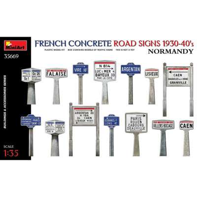 1:35 Verkehrsschilder Frankreich 1930-40 Normandy - Miniart 35669 - Bausatz