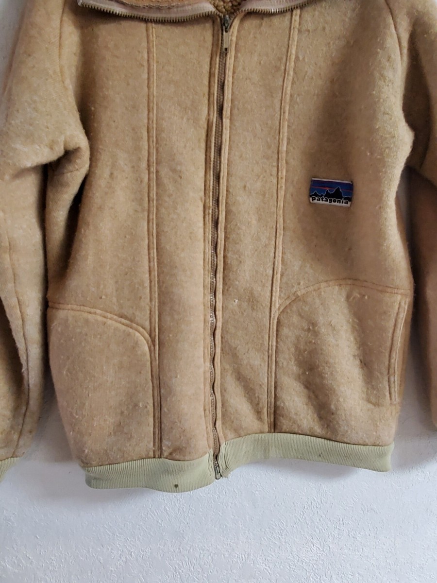 RARE VINTAGE 70s PATAGONIA WHITE TAG TAN FULL ZIP UP PILE RARE VINTAGE 70s PATAGONIA WHITE TAG TAN FULL ZIP UP PILE