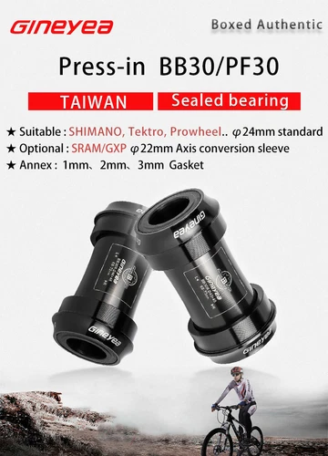 Gineyea BB30 PF30 Bottom Bracket Sealed Press-fit MTB Bike Holowtech XT Sram Gxp - Picture 1 of 12