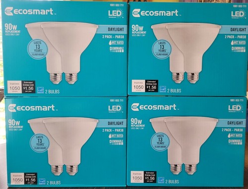 EcoSmart 90-W Equiv PAR38 Dimmable LED Flood Light Bulb Daylight-2pk x 4bx = 8 - Picture 8 of 9