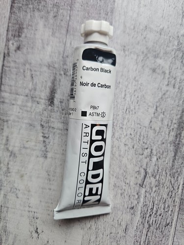 Golden Artist Heavy Body Acrylfarbe 2 flüssige Unzen Tube ~ Carbon Black