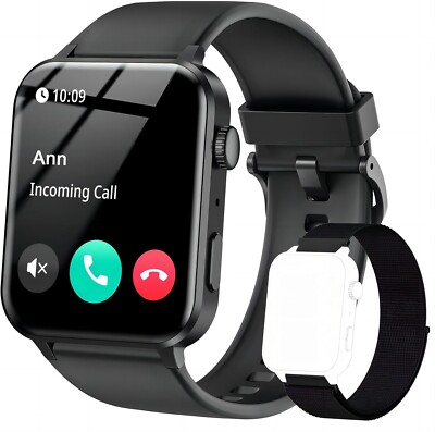 IOWODO R30Pro Smartwatch 1,85'' Touchscreen Telefonfunktion, 100+ Modi, Schwarz