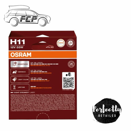 OSRAM Night Breaker Laser (Next Generation) +150% H11 Car Headlight Bulbs (Twin) - Picture 2 of 5