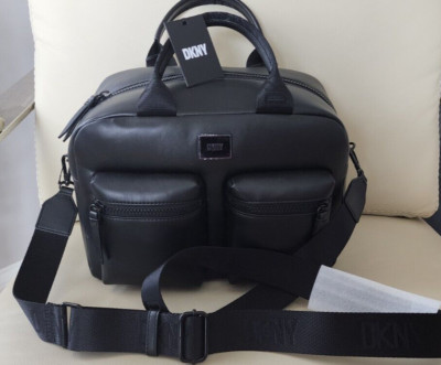 DKNY Women s Damian Satchel Black Neoprene Crossbody Bag Handbag MSRP $ 198 NWT